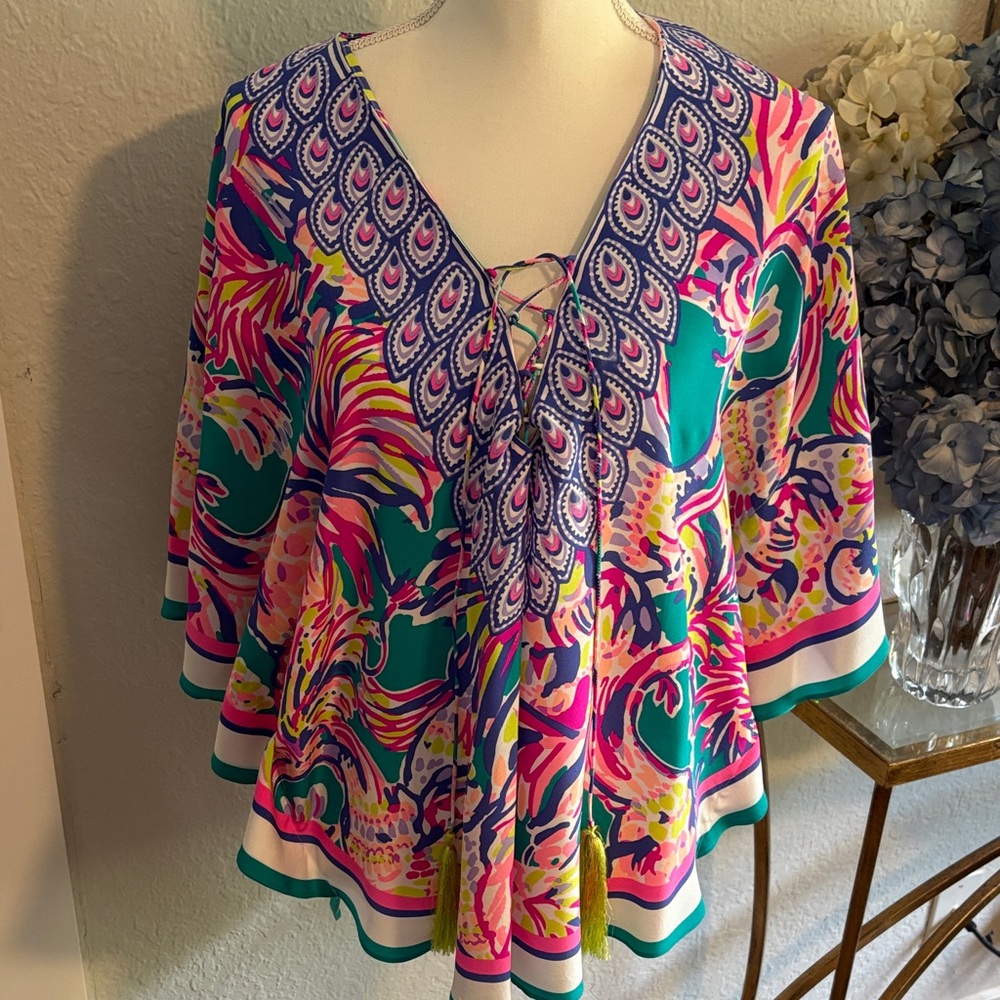 Lilly Pulitzer kimono sleeve top Sz XXS